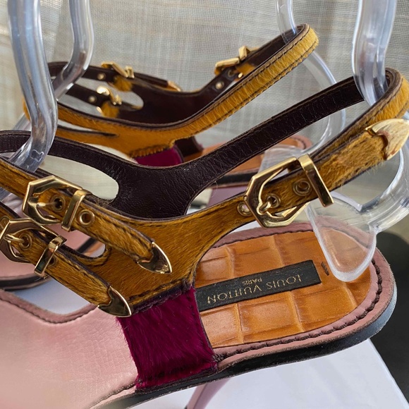 Louis Vuitton heels- slingbacks adjustable buckle size 39-9 exotic leather 39-9 - Picture 3 of 10